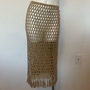 Elegant Tan Crochet Skirt